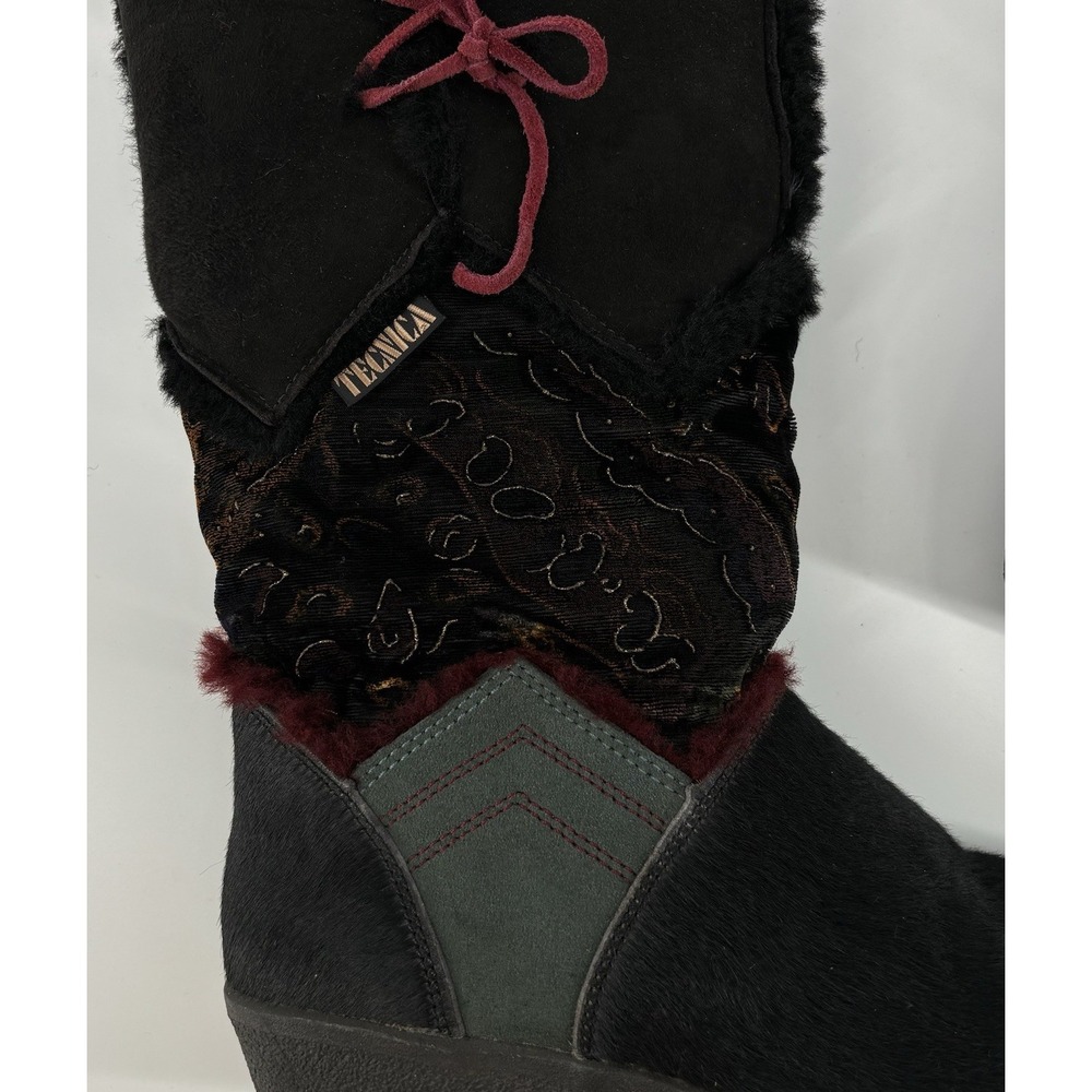 TECNICA Women's Apres Ski Winter Boots Suede Fur Size 40  US 9 Made In Italy - Picture 7 of 8